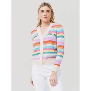 NWOT Jumper 1234 Multi-Stripe Boyfriend Cashmere soft Cardigan $372 -READ